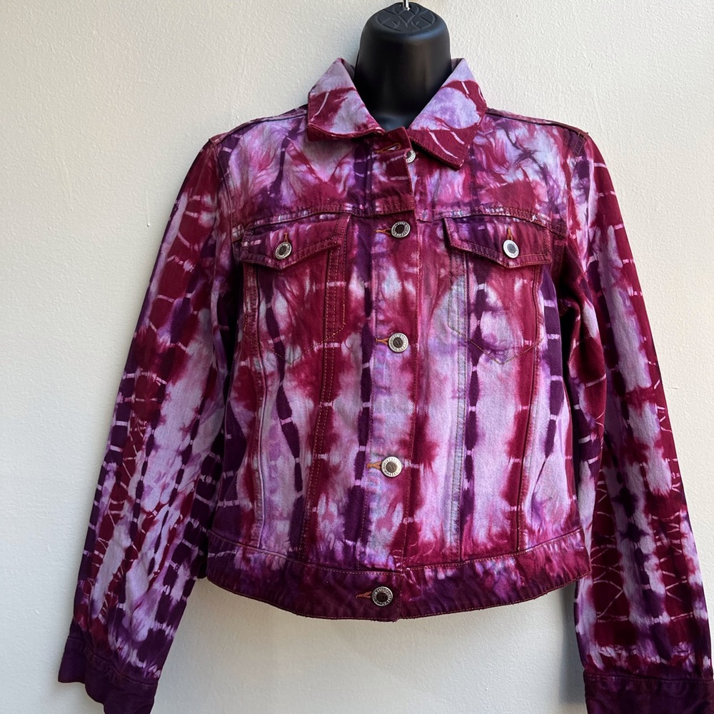 Purple Denim Tie-Dye Women's Jacket